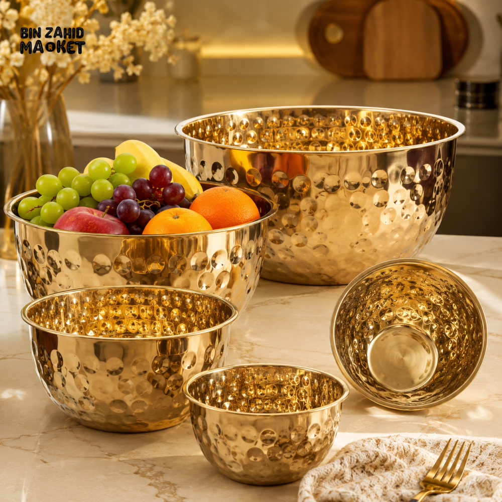 GOLDLUXA HAMMERED STAINLESS STEEL MIXING BOWL