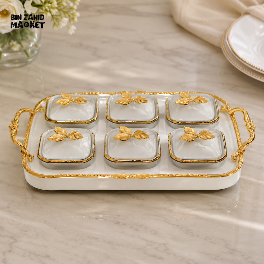 GOLDLUXA LUXURY 6-PIECE CONDIMENT SERVING SET