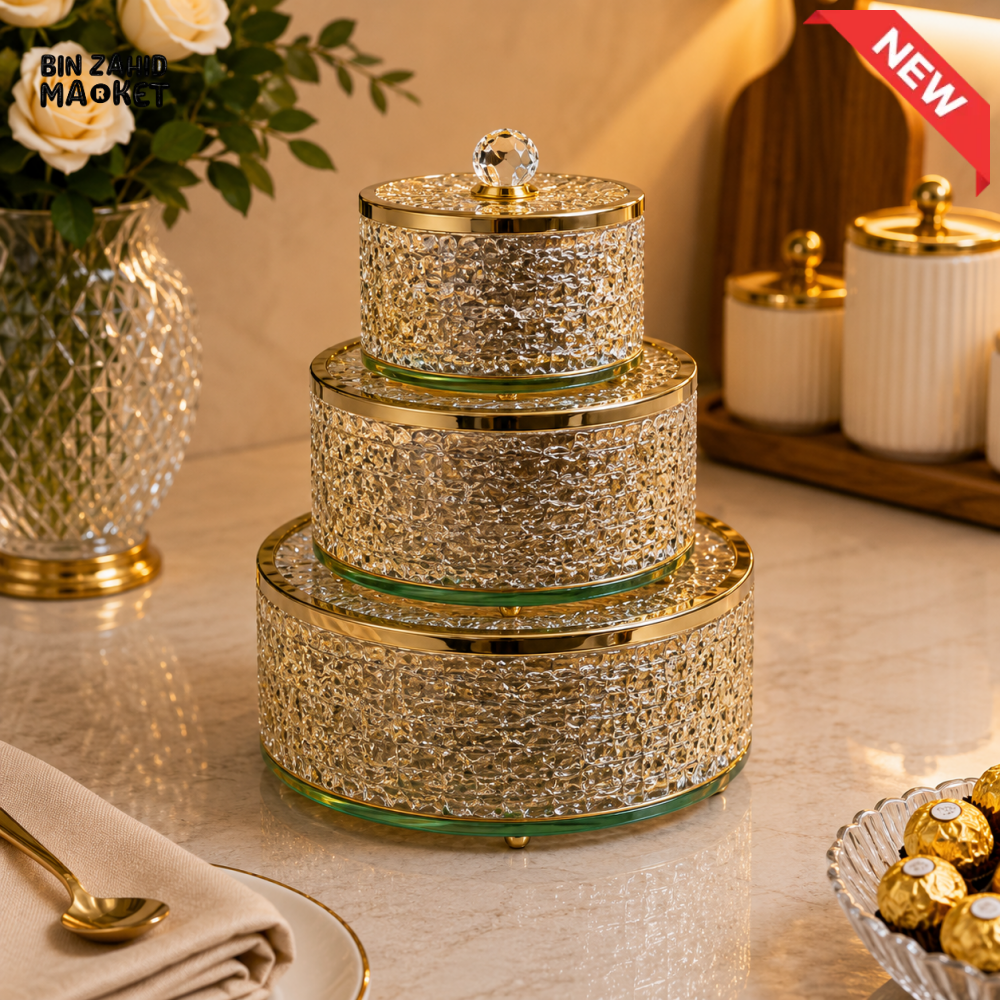 GOLDLUXA LUXURY HAMMERED 3 PCS CANDY SET