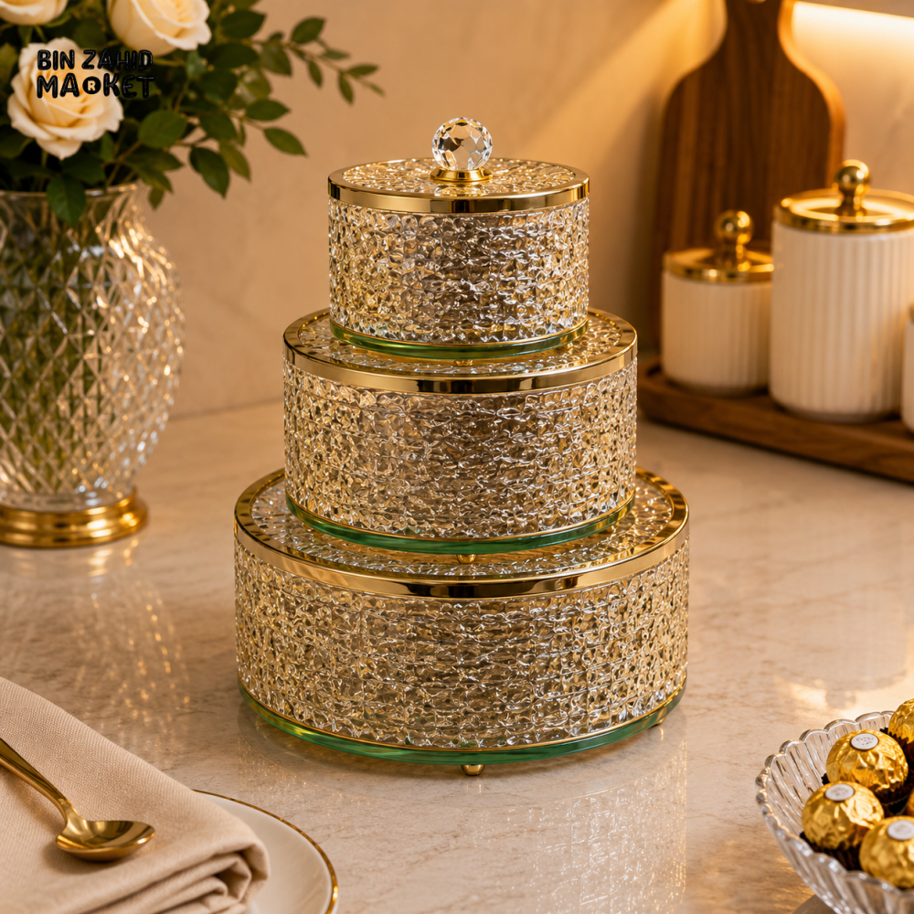 GOLDLUXA LUXURY HAMMERED 3 PCS CANDY SET