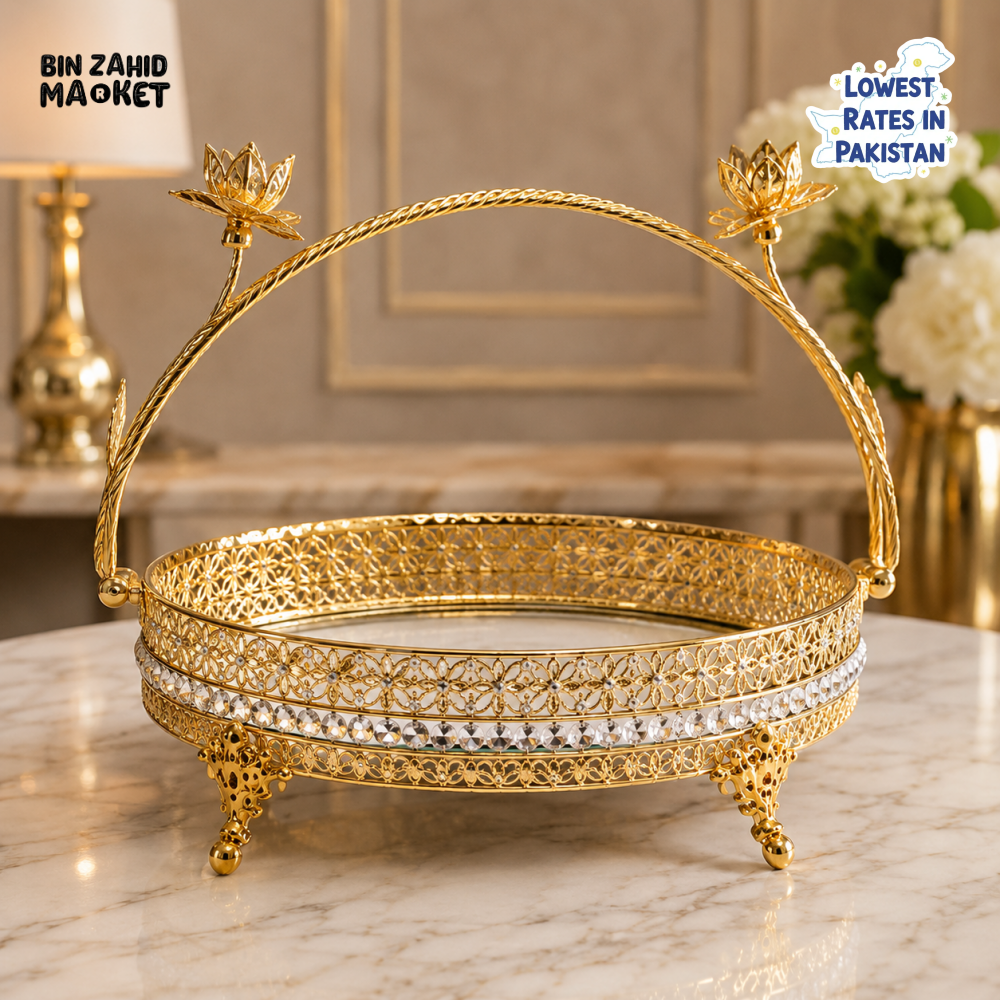 GOLDLUXA LUXURY ROUND SERVING BASKET