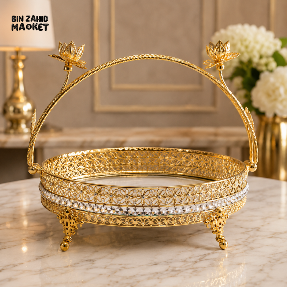 GOLDLUXA LUXURY ROUND SERVING BASKET