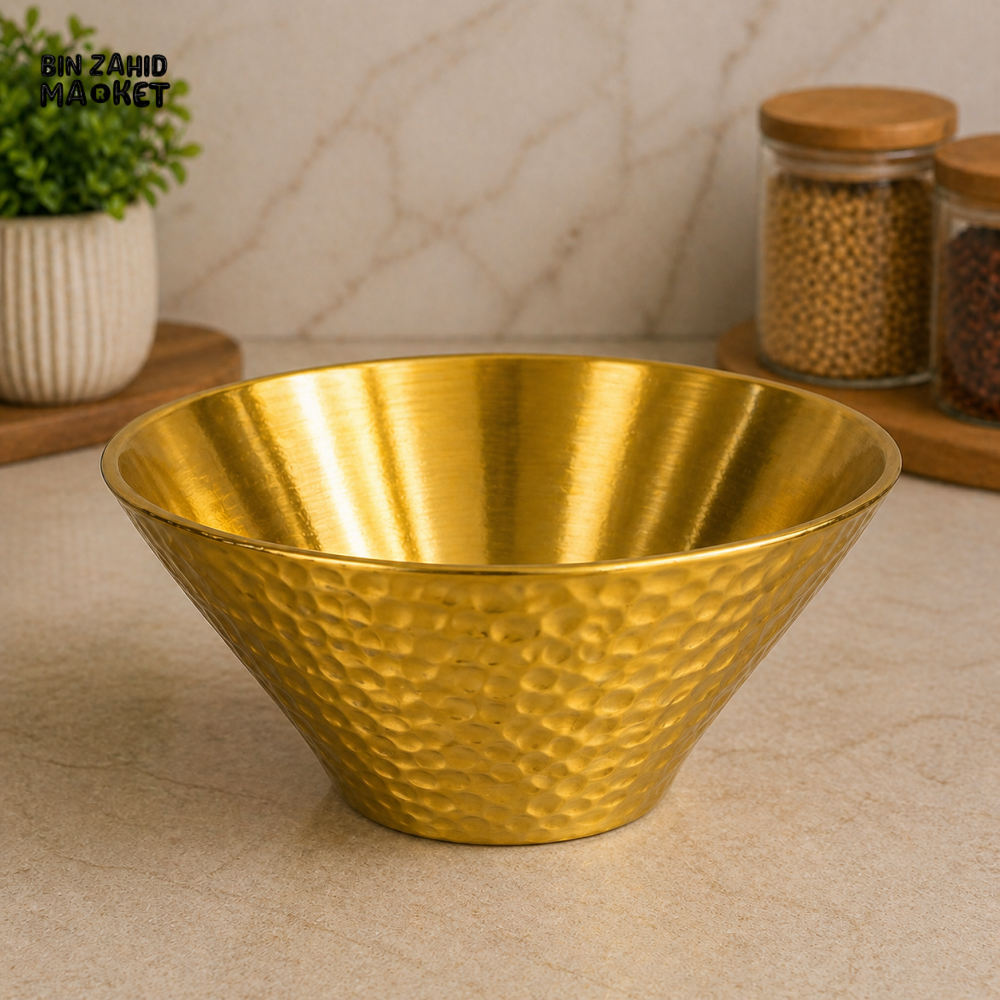 GOLDLUXA NEW STYLE HAMMERED SOUP BOWL PREMIUM STAINLESS STEEL ROUND SERVING BOWL LUXURY KITCHEN TABLEWARE SIZE 14 CM