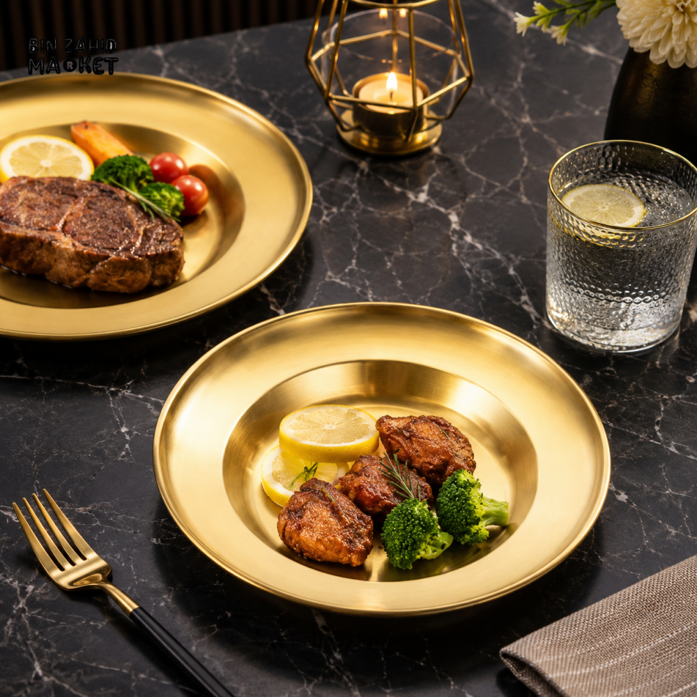 GOLDLUXA PREMIUM STAINLESS STEEL DINNER PLATE SET