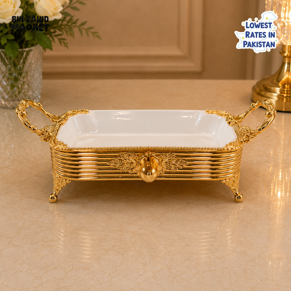 GOLDLUXA RECTANGULAR CERAMIC SERVING DISH