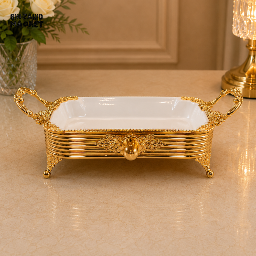 GOLDLUXA RECTANGULAR CERAMIC SERVING DISH