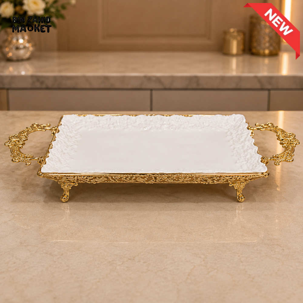 GOLDLUXA RECTANGULAR CERAMIC SERVING TRAY