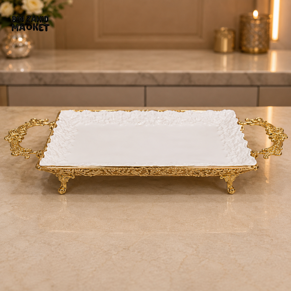 GOLDLUXA RECTANGULAR CERAMIC SERVING TRAY