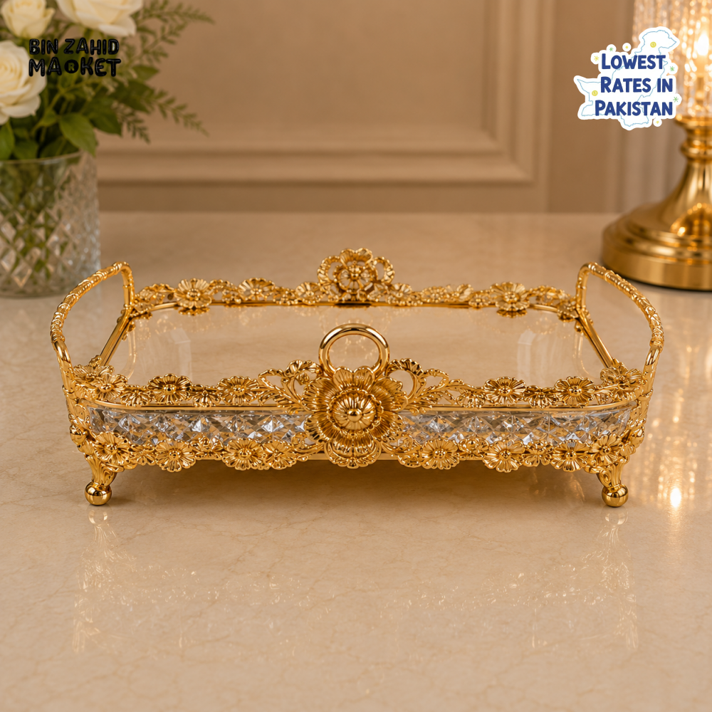 GOLDLUXA RECTANGULAR LUXURY SERVING TRAY