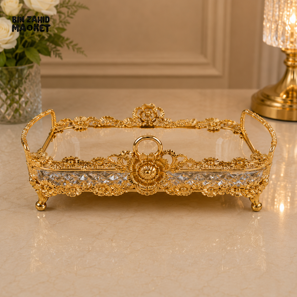 GOLDLUXA RECTANGULAR LUXURY SERVING TRAY