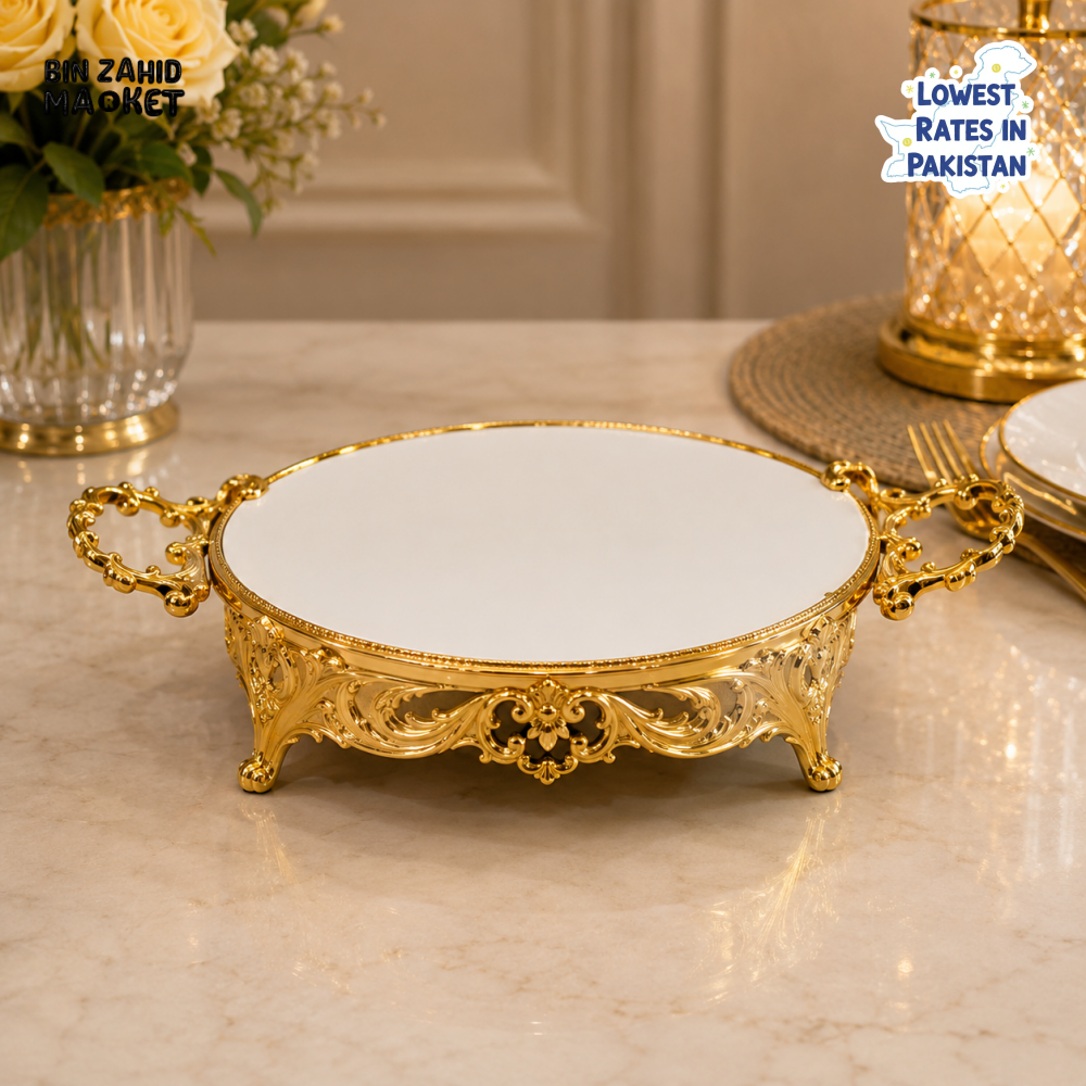 GOLDLUXA ROUND SERVING TRAY