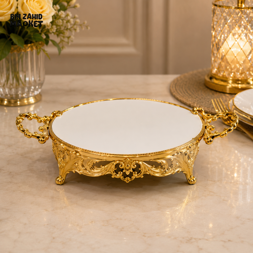 GOLDLUXA ROUND SERVING TRAY