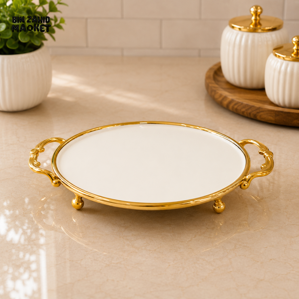 GOLDLUXA ROUND SERVING TRAY