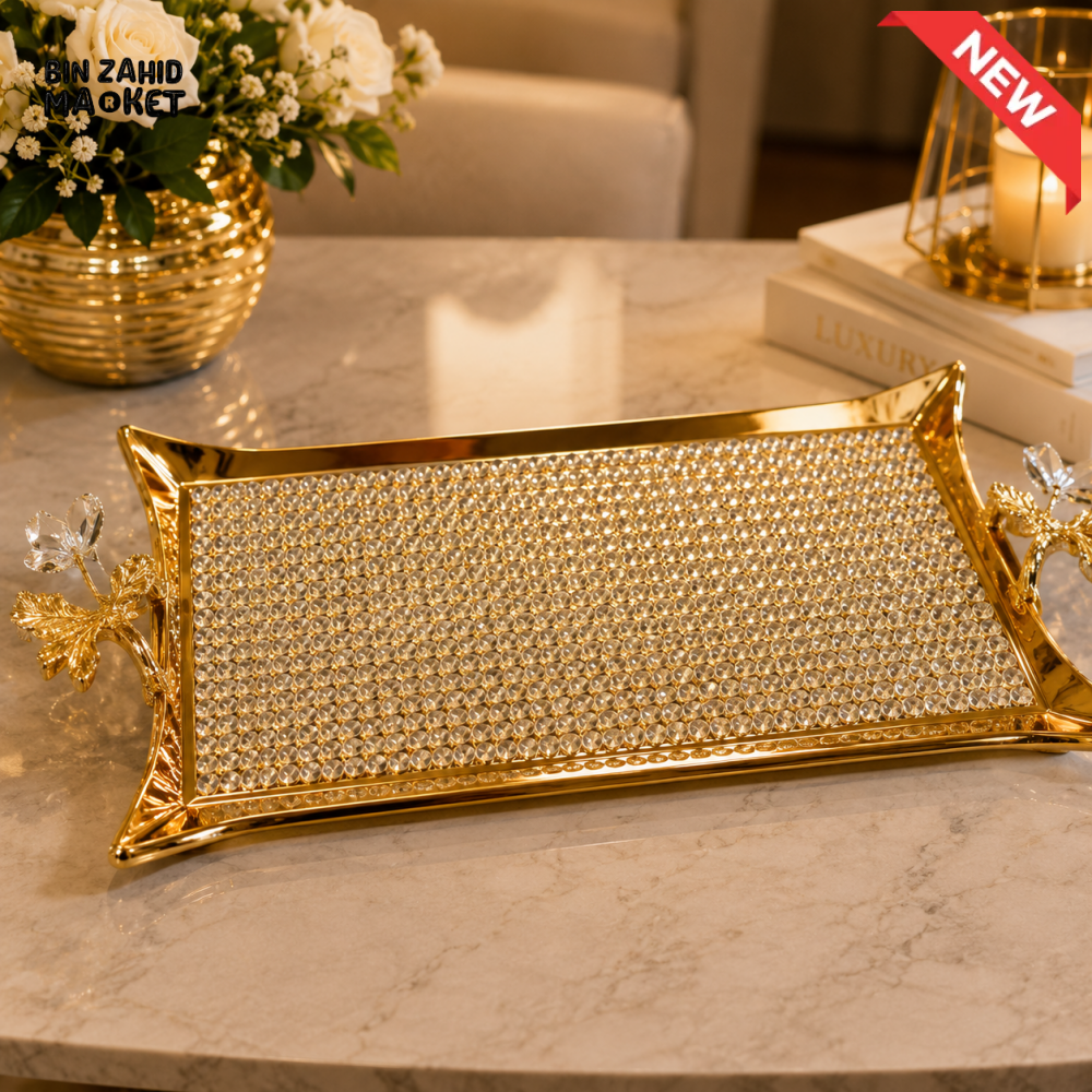GOLDLUXA ROYAL CRYSTAL STEEL PLATTER