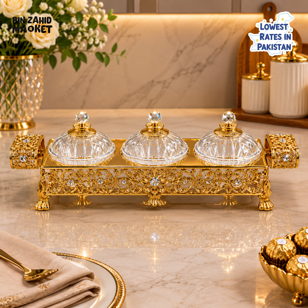 GOLDLUXA ROYAL SERVE 3 PCS CANDY SET
