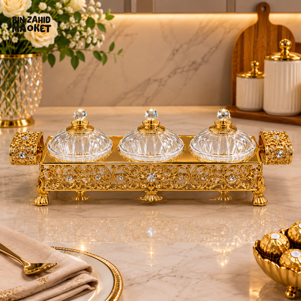 GOLDLUXA ROYAL SERVE 3 PCS CANDY SET