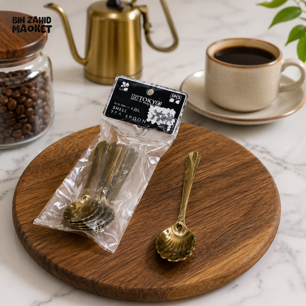 GOLDLUXA WINSOR TEA SPOON GOLDEN 6PCS PREMIUM STAINLESS STEEL COFFEE & DESSERT SPOON SET GH001-TS 5.5 INCH