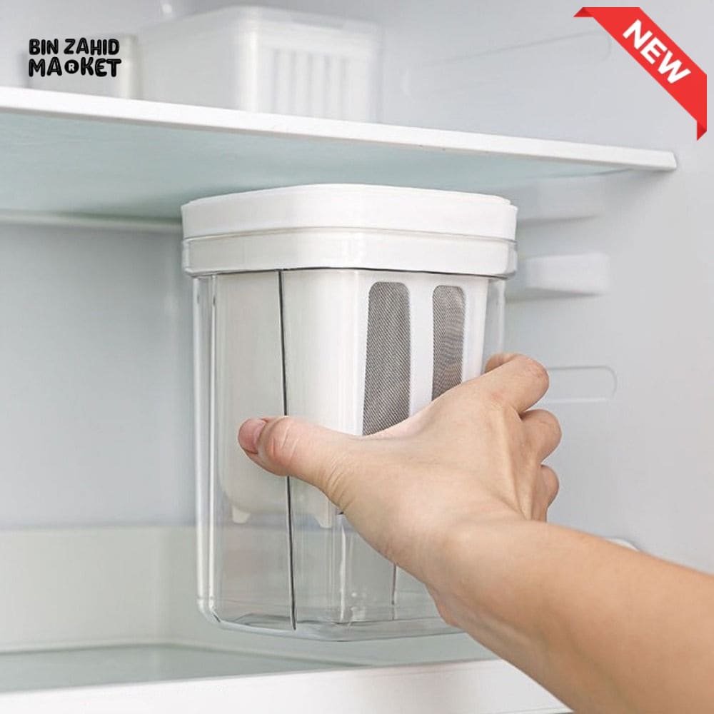 GREEK YOGURT MAKER & FILTER SIEVE WITH AIRTIGHT LOCK – WHEY SEPARATOR & CHEESE MOISTURE STRAINER KITCHEN TOOL
