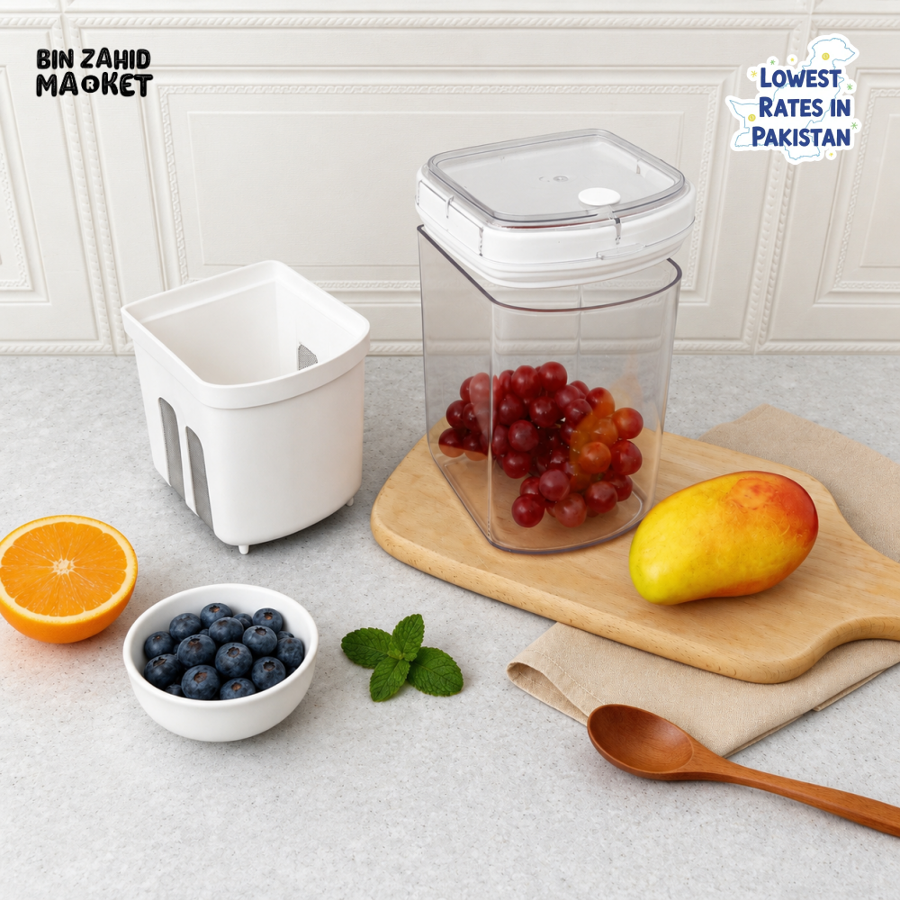GREEK YOGURT MAKER & FILTER SIEVE – WHEY SEPARATOR & CHEESE MOISTURE STRAINER KITCHEN TOOL 1500ML - ROUNDED SQUARE