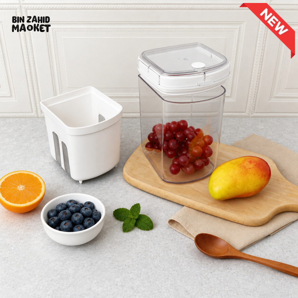 GREEK YOGURT MAKER & FILTER SIEVE – WHEY SEPARATOR & CHEESE MOISTURE STRAINER KITCHEN TOOL 1500ML - ROUNDED SQUARE