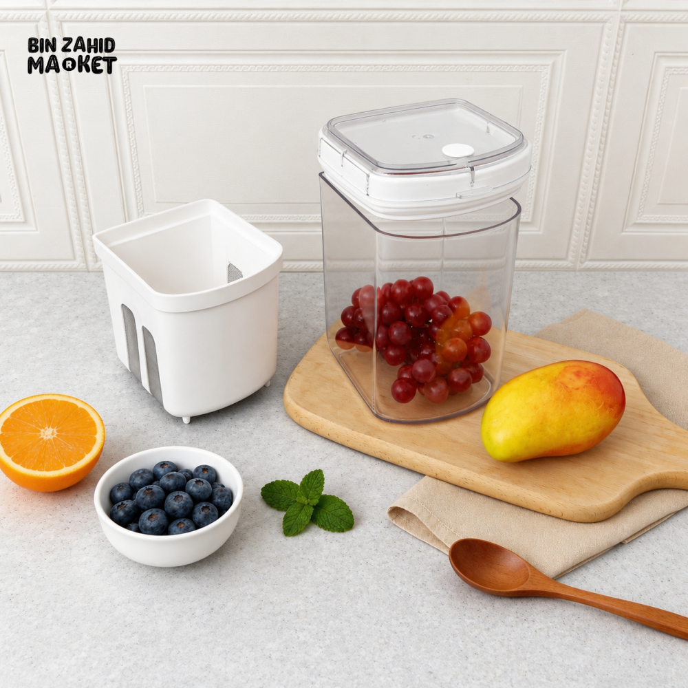 GREEK YOGURT MAKER & FILTER SIEVE – WHEY SEPARATOR & CHEESE MOISTURE STRAINER KITCHEN TOOL 1500ML - ROUNDED SQUARE