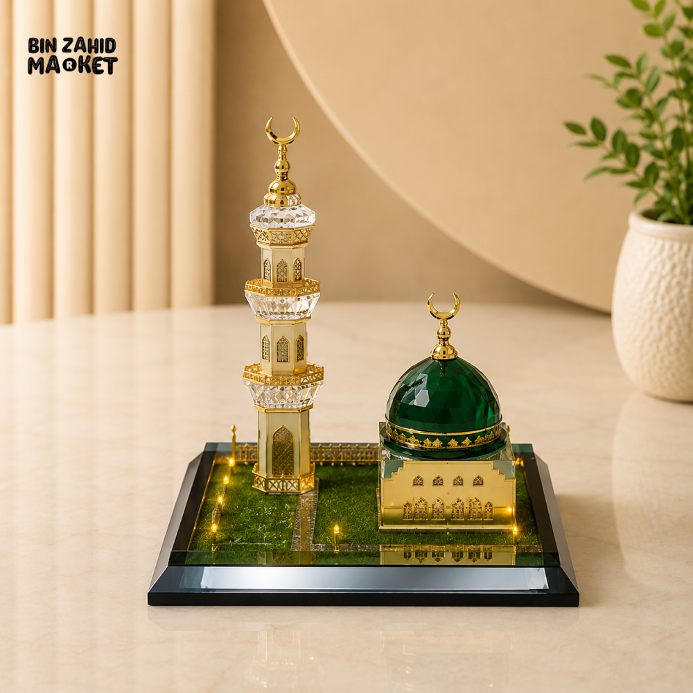 GREEN DOME MOSQUE & MINARET MINIATURE DECORATIVE DISPLAY