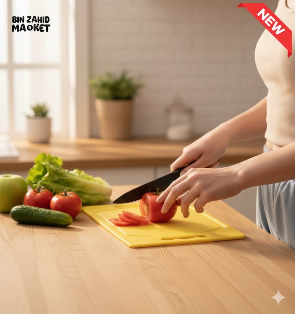 GREEN KITCHEN CUTTING BOARD SET WITH UTILITY KNIFE
