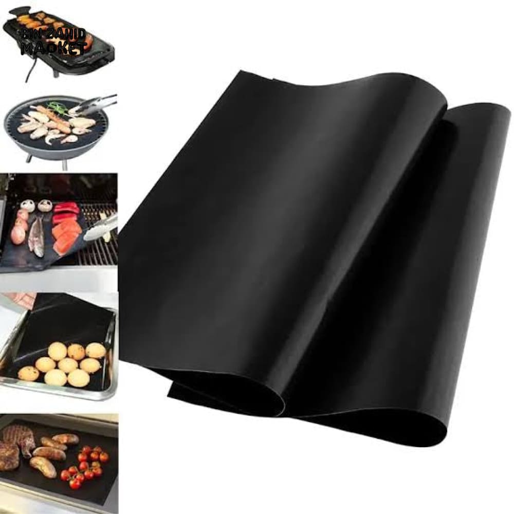 GRILL MAT SET OF 3 NON-STICK BBQ MATS HEAVY DUTY & REUSABLE UP TO 600°F