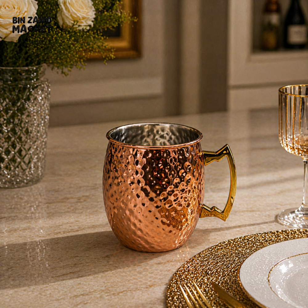 HAMMERED COPPER FINISH MUG - 550ML