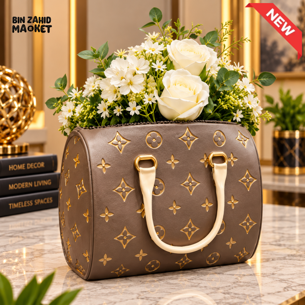 HANDBAG STYLE FLORAL DECOR VASE
