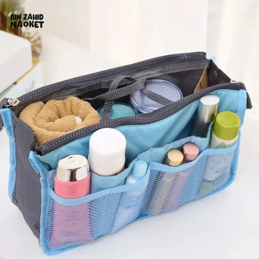 HANDHELD DOUBLE ZIPPER COSMETIC BAG