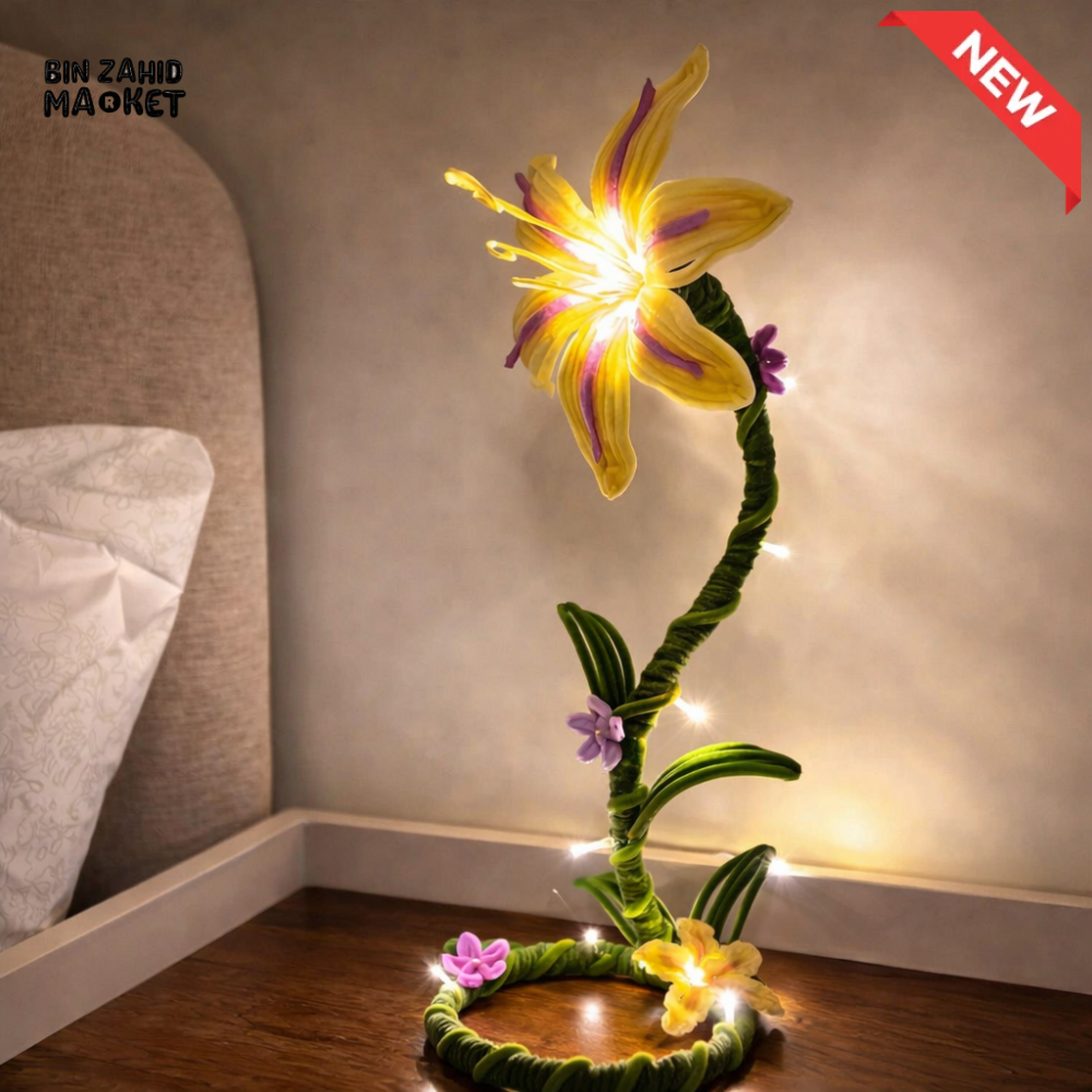 HANDMADE LILY LED FLOWER LAMP – ELEGANT BEDSIDE HOME DECOR LIGHT