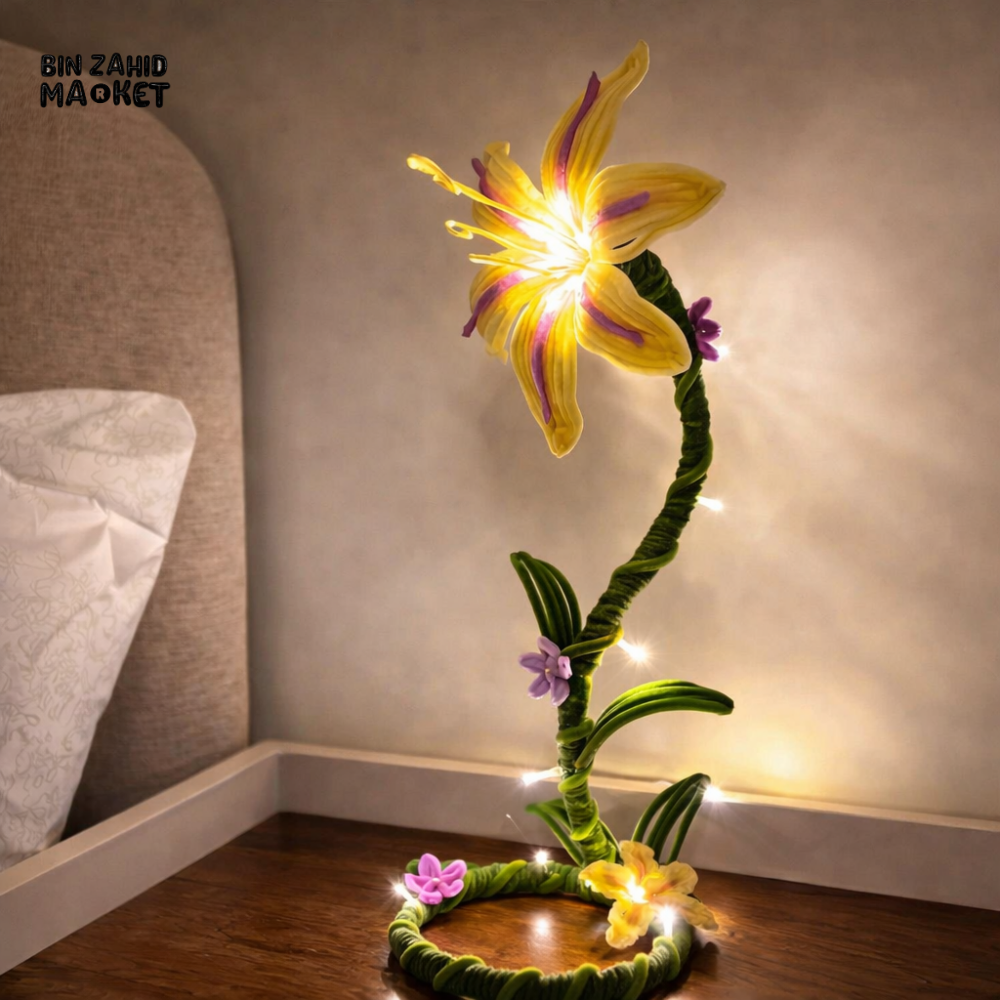 HANDMADE LILY LED FLOWER LAMP – ELEGANT BEDSIDE HOME DECOR LIGHT