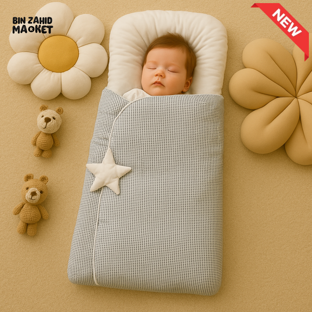 BABY SLEEPING BAG - GREY STAR PRINT