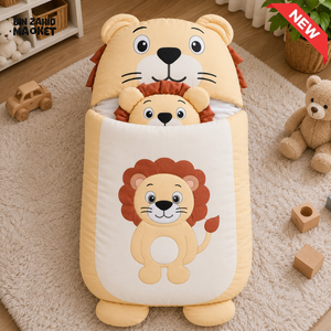 HAPPIMUMS CHARACTER CUDDLY CARRY NEST WITH PILLOW - CREAM LION