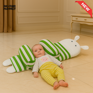 KIDS PILLOW WITH BABY SUPPORT - GREEN STRIPED