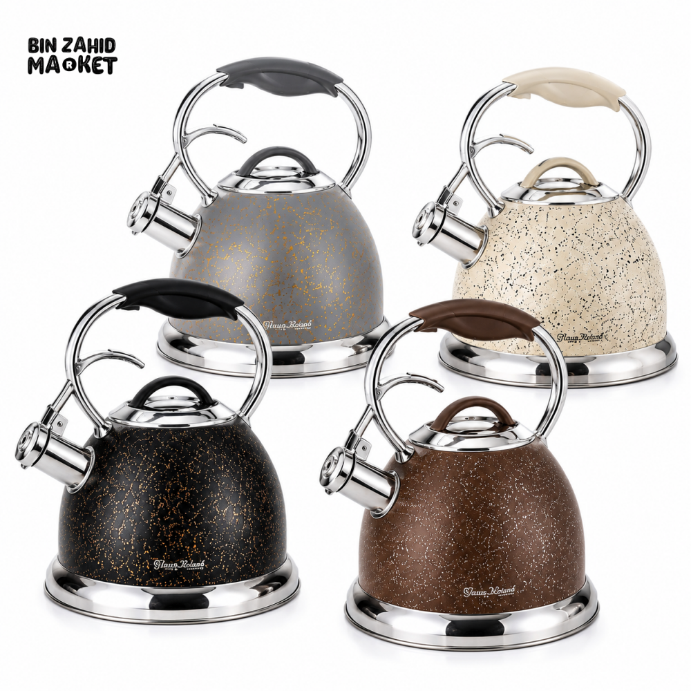 STAINLESS STEEL WHISTLING TEA KETTLE (MARBLE SERIES) 3.0LTR