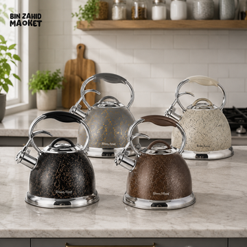 STAINLESS STEEL WHISTLING TEA KETTLE (MARBLE SERIES) 3.0LTR