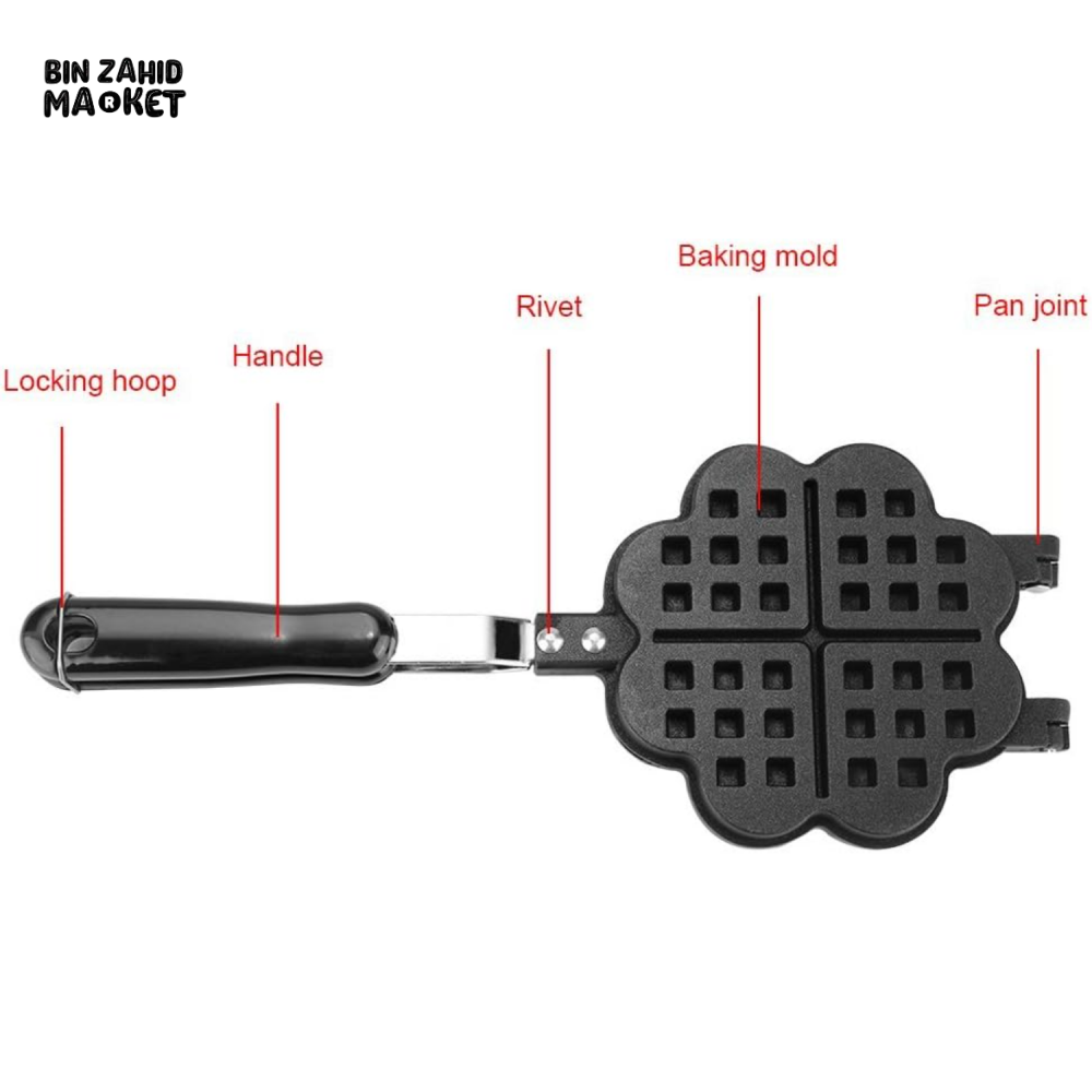 HEART-SHAPED WAFFLE PAN – NON-STICK HOUSEHOLD COOKING TOOL
