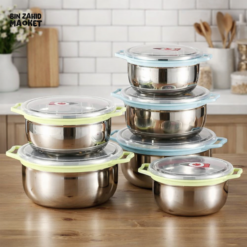 HEAVY-DUTY 3-PIECE STAINLESS STEEL FOOD CONTAINER SET – BPA-FREE LIDS