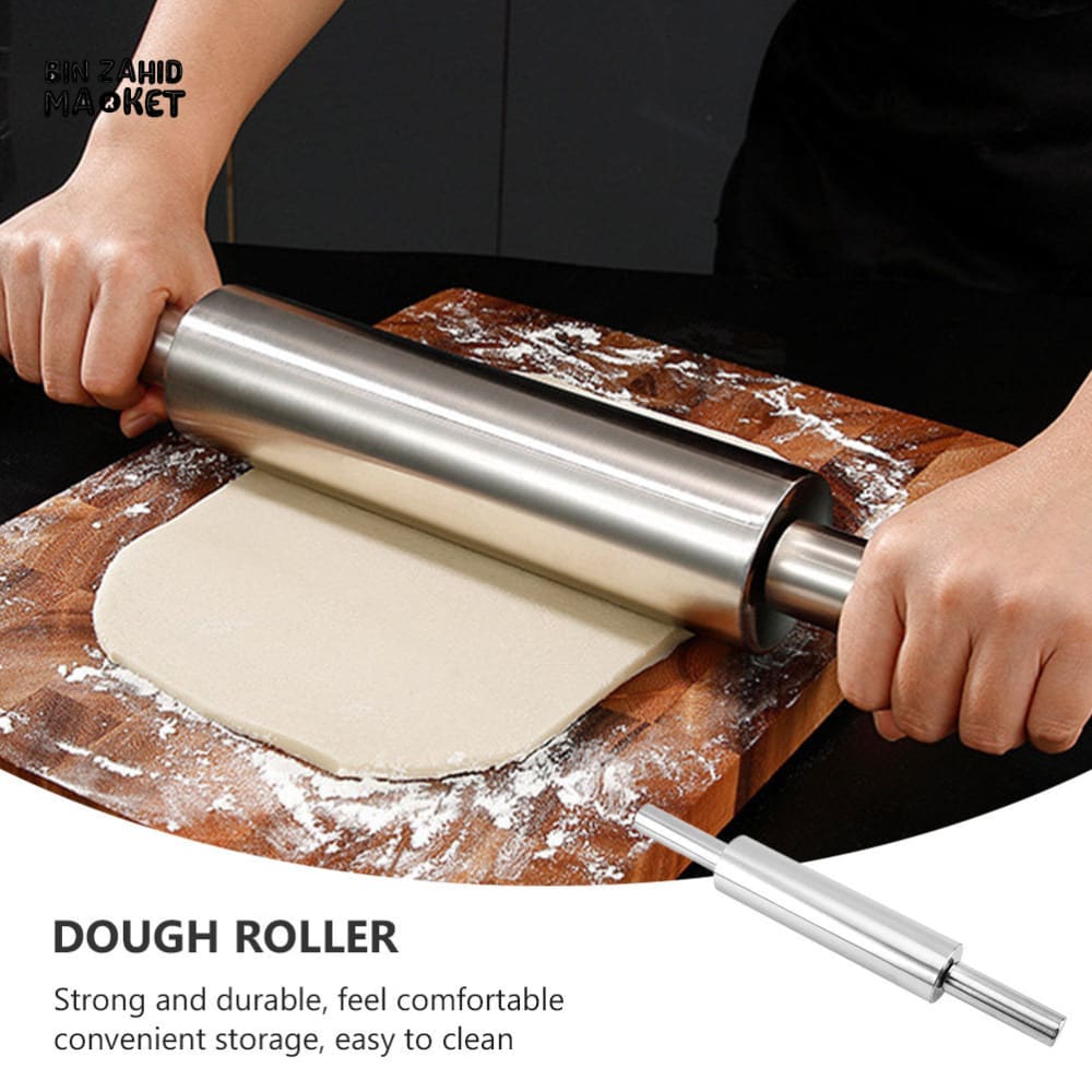 HEAVY DUTY STAINLESS STEEL ROLLING PIN – PERFECT FOR COOKIE & PASTRY DOUGH