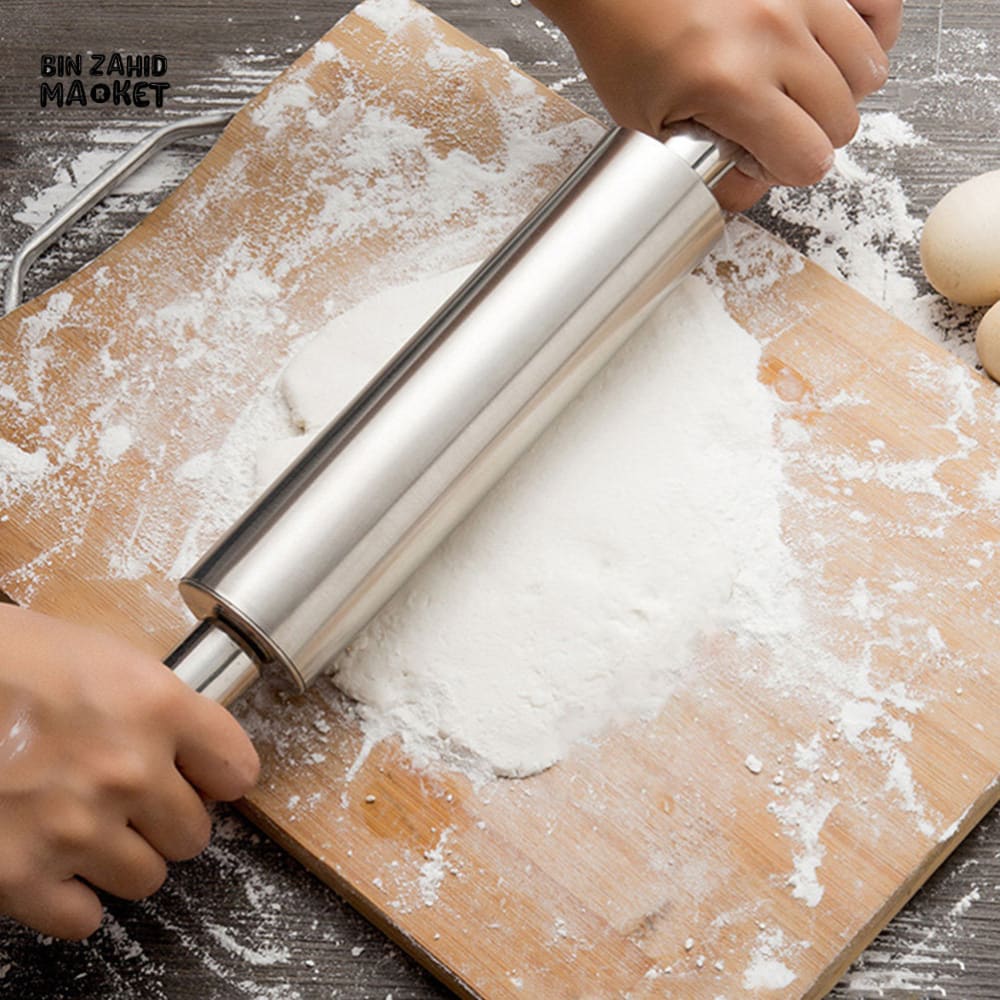 HEAVY DUTY STAINLESS STEEL ROLLING PIN – PERFECT FOR COOKIE & PASTRY DOUGH