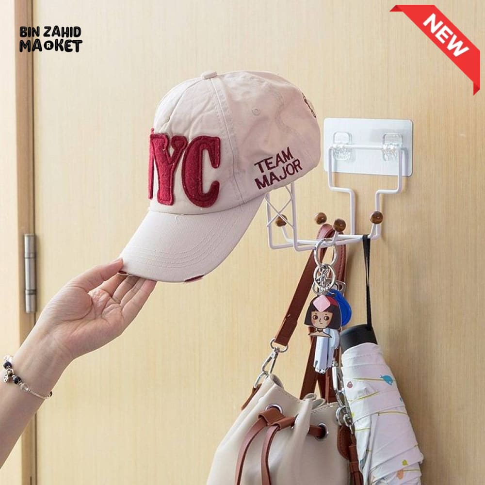 HELMET CAP & ACCESSORY WALL STAND – HEAVY-DUTY STORAGE HOOK ORGANIZER