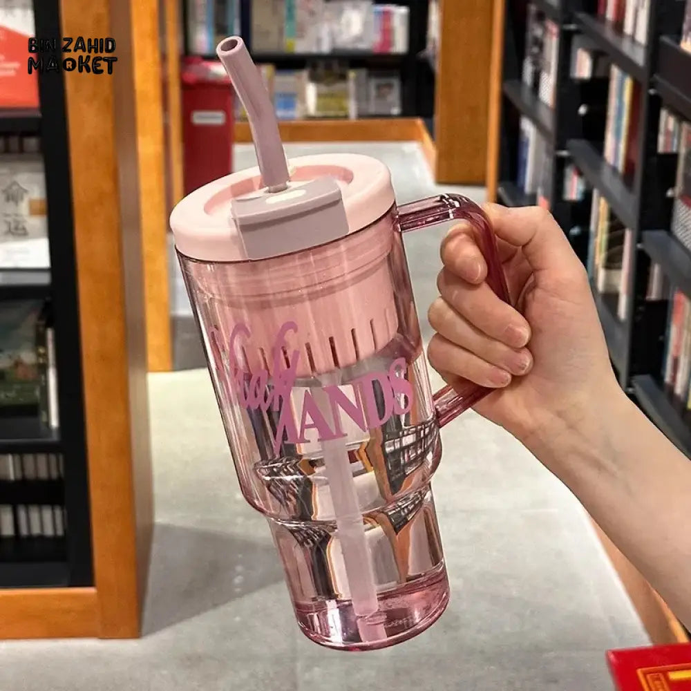 HIGH BEAUTY LARGE CAPACITY WATER CUP WITH STRAW & TEA STRAINER
