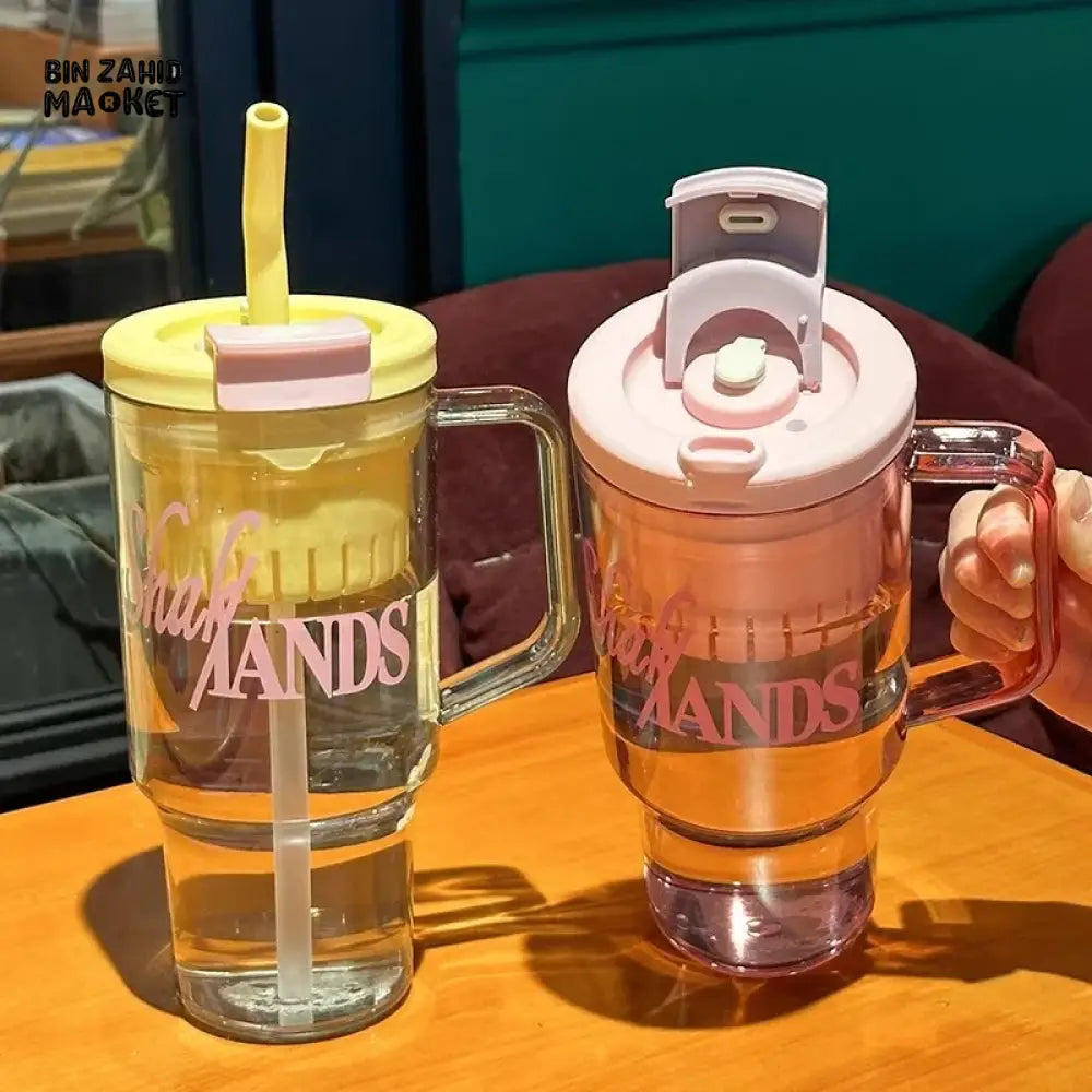 HIGH BEAUTY LARGE CAPACITY WATER CUP WITH STRAW & TEA STRAINER