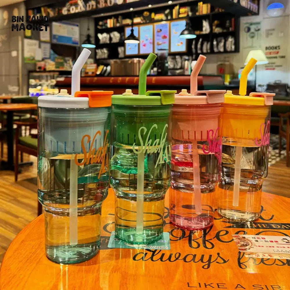 HIGH BEAUTY LARGE CAPACITY WATER CUP WITH STRAW & TEA STRAINER