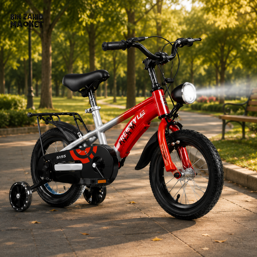 HILAND KIDS BICYCLE WITH TRAINING WHEELS FOR BOYS & GIRLS – RED