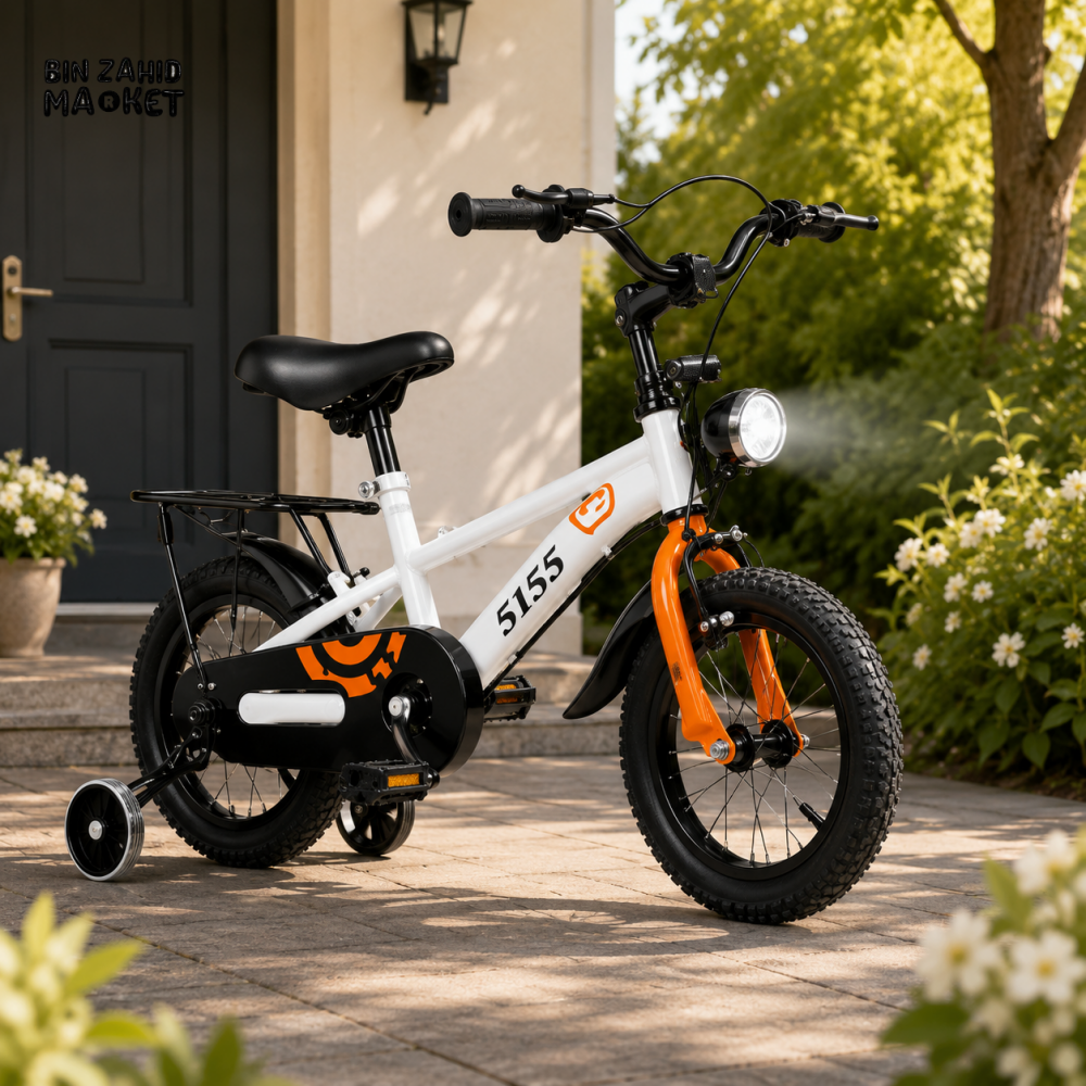 HILAND KIDS BICYCLE WITH TRAINING WHEELS FOR BOYS & GIRLS – WHITE