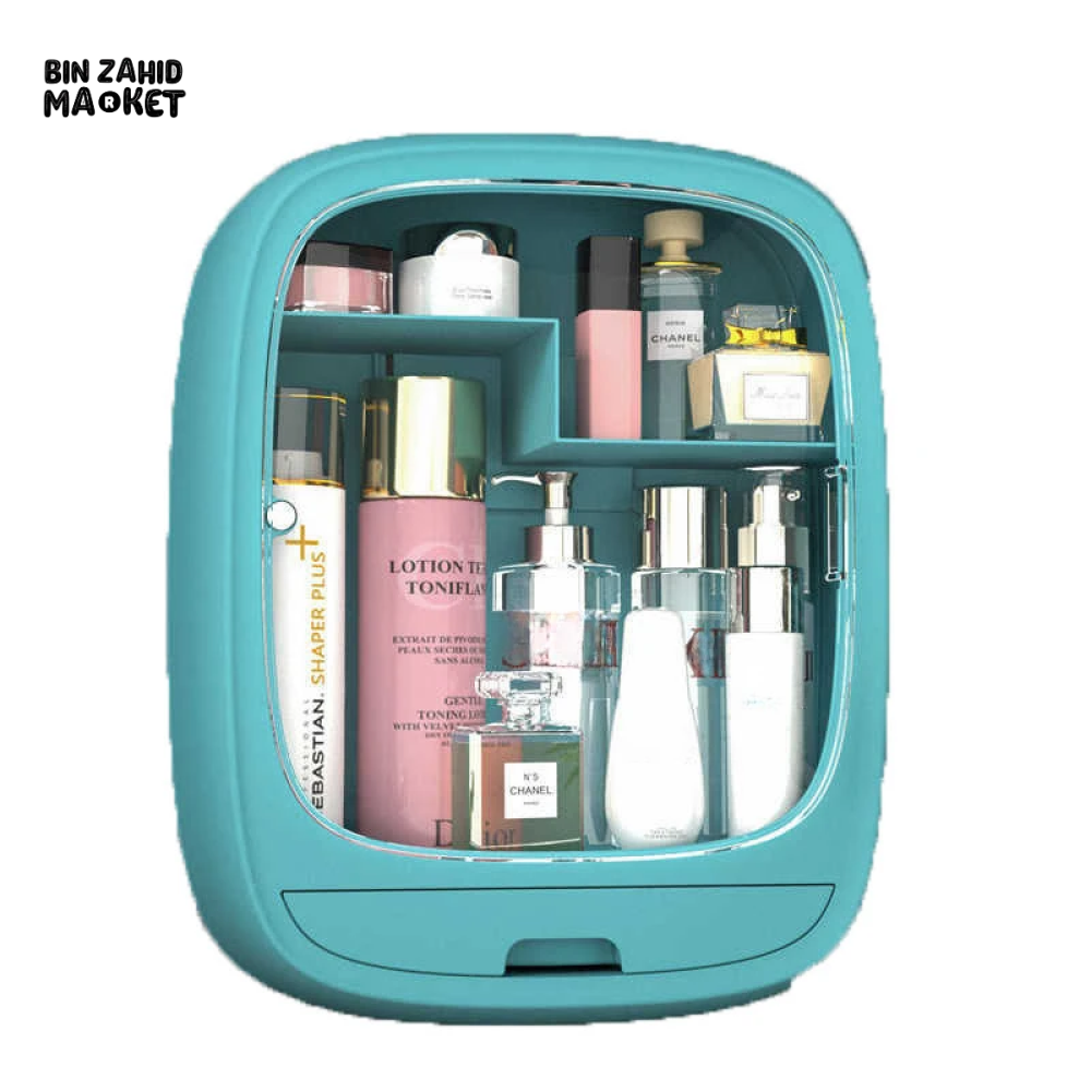 HOLE-FREE WALL-MOUNTED MAKEUP ORGANIZER COSMETICS JEWELRY NAIL POLISH STORAGE RACK