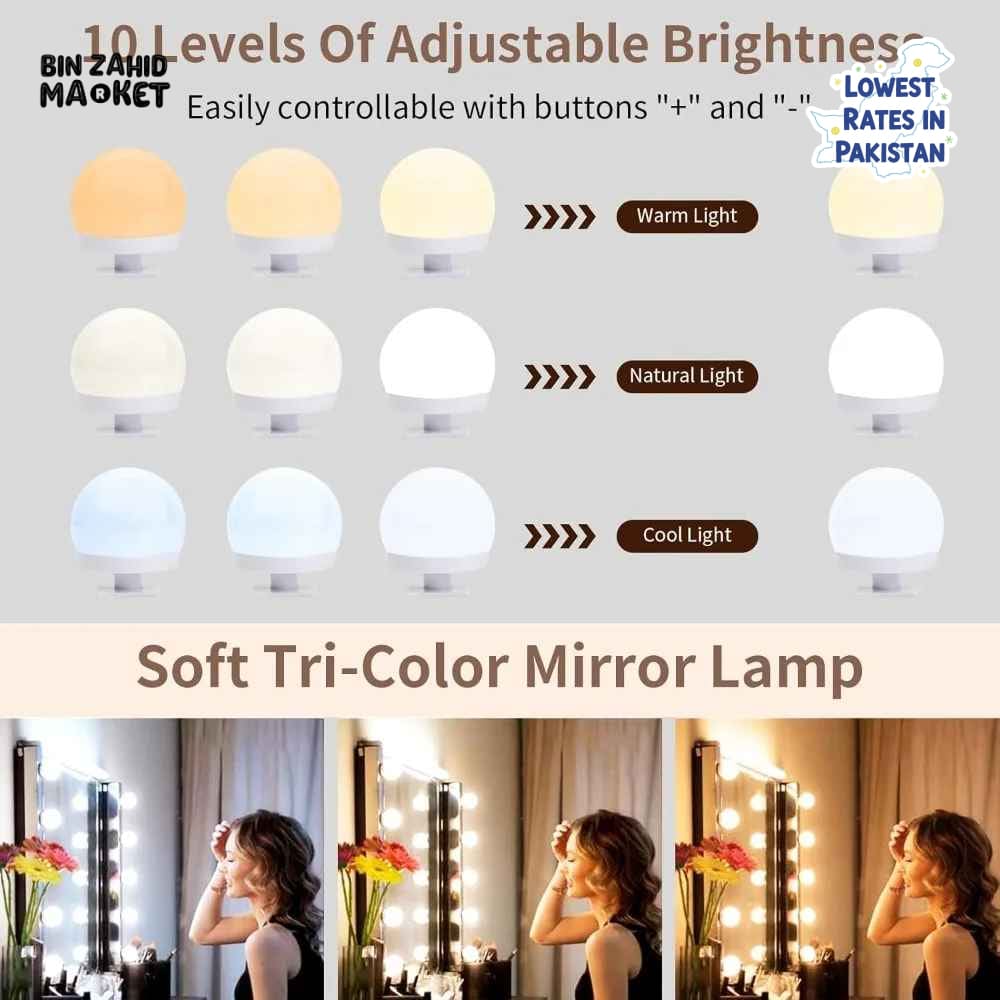 HOLLYWOOD LED VANITY MIRROR WITH TOUCH CONTROL